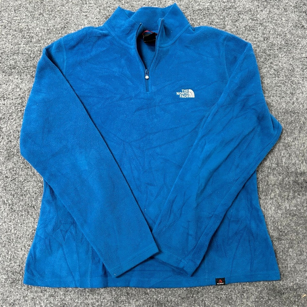 The North Face Fleece Womens Size L Blue Polartec Quarter Zip Pullover Jacket